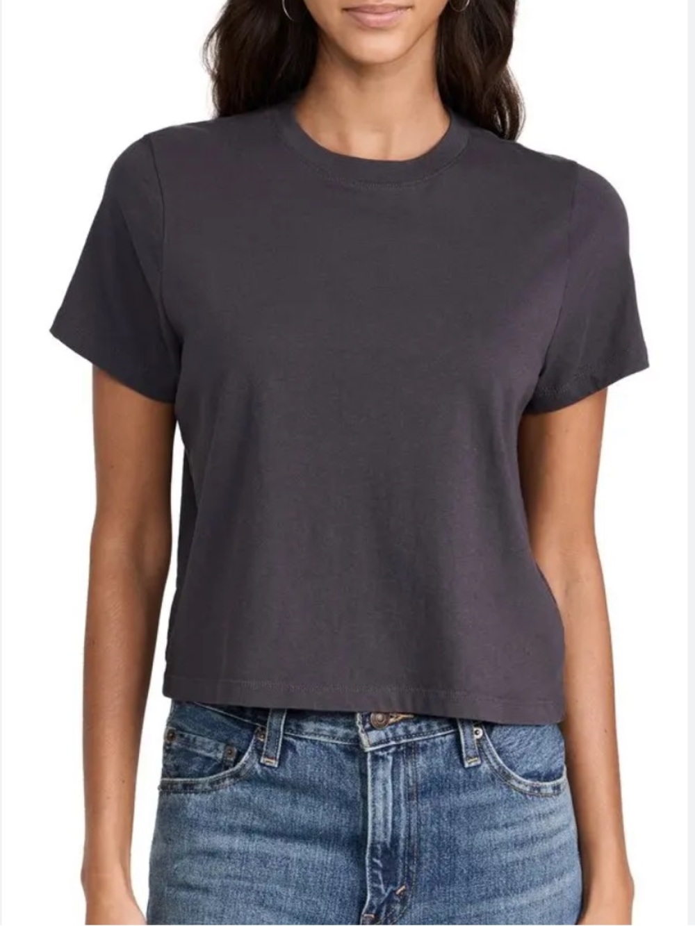 NWOT Madewell Boxy Crop Tee in Coal Gray XS